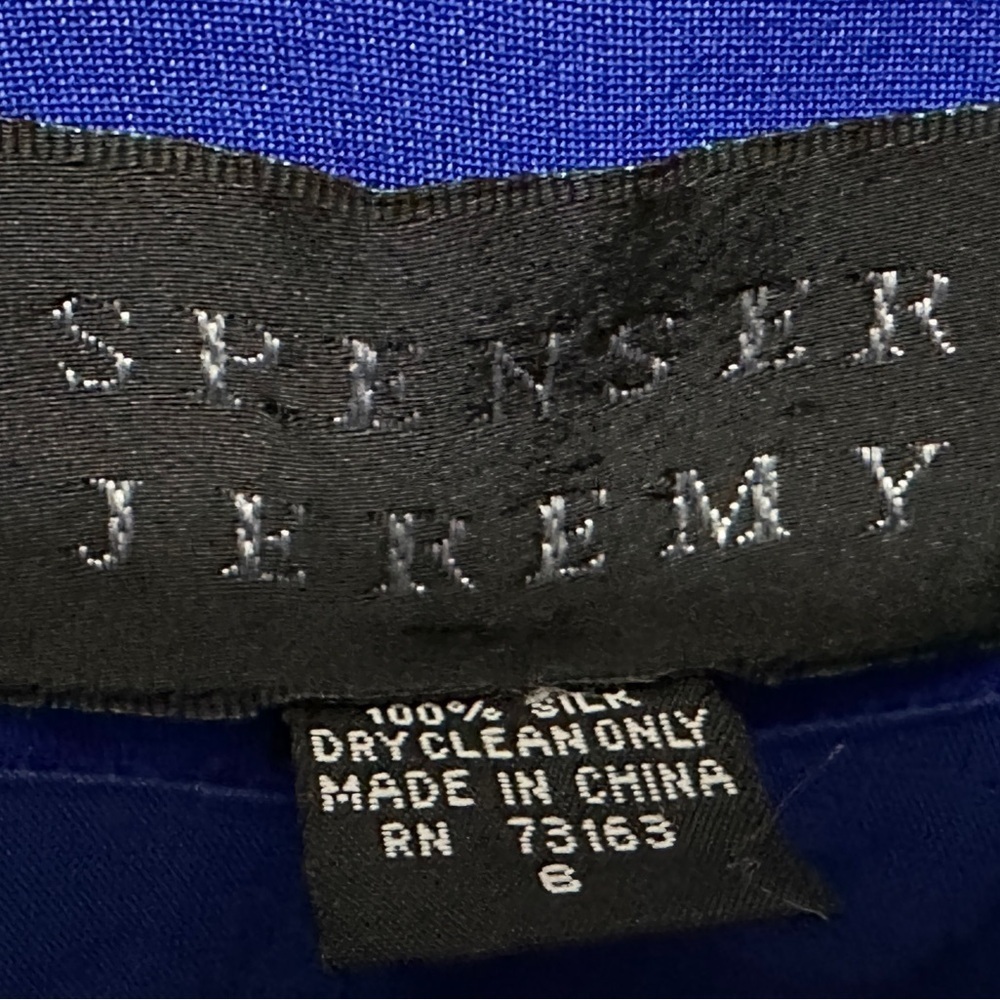 326 Spenser Jeremy | NWOT 100% Silk Royal Blue Cowl Neck Maxi Dress (Size 8) - Picture 8 of 11